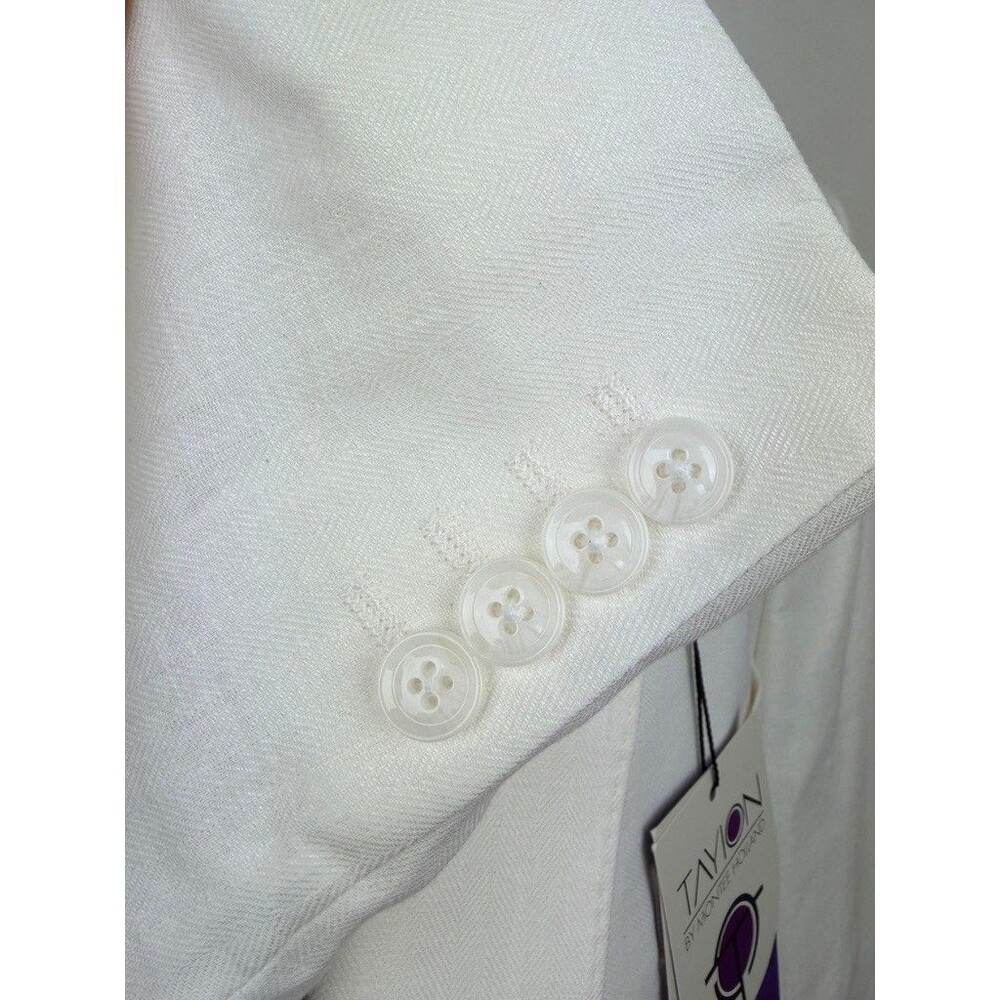 $360 NEW TAYION BY MONTEE HOLLAND Mens 46R White Blazer Sport Coat Suit Jacket - Picture 6 of 11